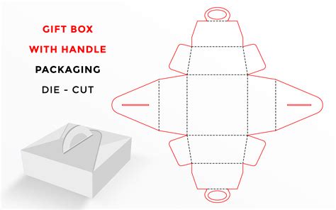 die cut template  gift box  handle  vector art  vecteezy