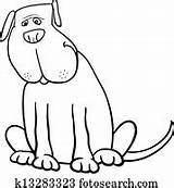 Coloring Cartoon Dog Book Funny Big Clipart Fotosearch Neapolitan Mastiff sketch template