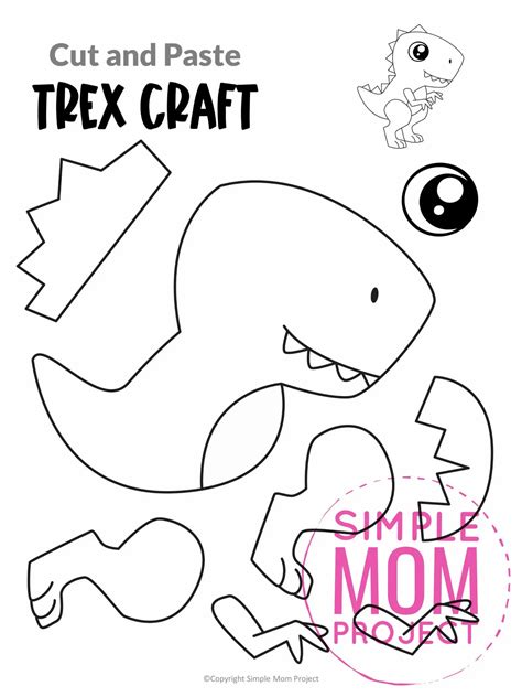 printable tyrannosaurus rex craft template dinosaur crafts