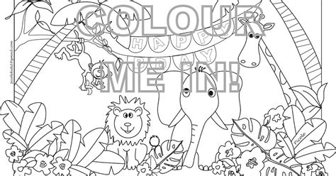 printable coloring pages animals jungle  coloring page