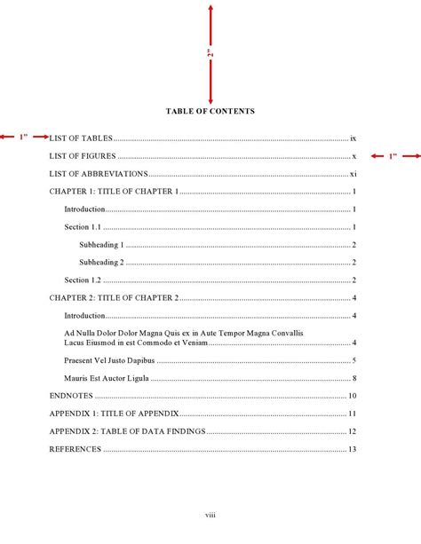 table  contents template setting  styles  word  create