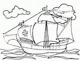 Coloring Columbus Christopher Ships Nina Santa Maria Pinta Pages Printable Popular Coloringhome sketch template