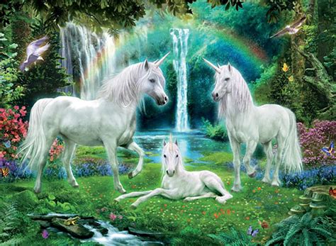 rainbow unicorn family unicorns  pieces ceaco puzzle warehouse