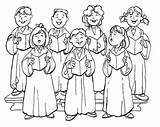 Choir Clipart Coloring Pages Christmas Church Childrens Printable Clip Carolers Singing Children Cliparts Carol Choirs Clipartix Music Cartoon Library Country sketch template