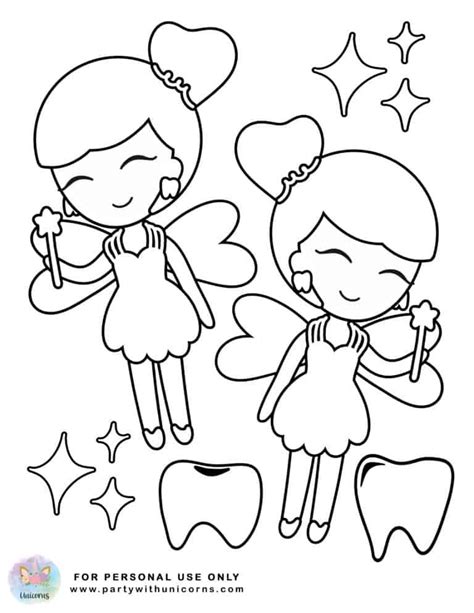 tooth fairy coloring pages party  unicorns fairy coloring