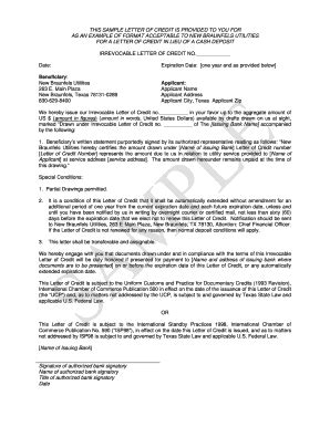 irrevocable letter  credit template resume letter