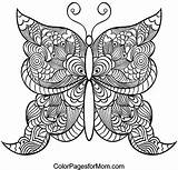 Coloring Butterfly Pages Intricate Adult Mandala Color Printable Butterflies Books Print Book Adults Sheets Colorpagesformom Drawing Colouring Getcolorings Mariposas Amazing sketch template