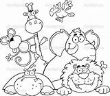 Safari Coloring Pages Animals Baby Jungle Getdrawings sketch template