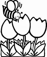 Coloring Bee Kids Pages Garden Honey Bees Printable Tulips Outline Spring Flying Fat Over Color Gd Visit Coloringhome sketch template
