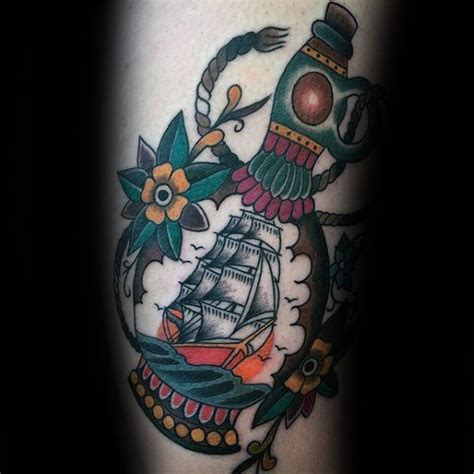 60 Traditional Ship Tattoo Designs For Men Nautical Ink Ideas Naval
