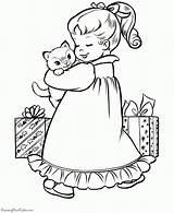 Kitten Coloring Pages Printable Cute sketch template