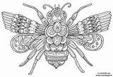 Bee Coloring Pages Adult Colouring Honey Hand Welshpixie Drawn Mandala Illustration Deviantart Bees Insect Patreon Printable Template Book Wallpaper sketch template