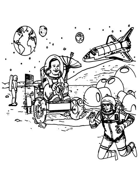 nasa astronaut fixing  rover coloring page  printable coloring