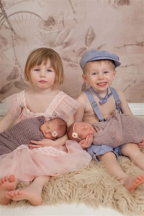 2 Sets Of Twins Newborn Photo Shoot Popsugar Moms Photo 3