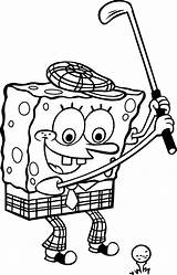 Spongebob Esponja Jugando Golfe Dzieci Sponge Golfing Hawk Dibujoswiki Coloringpagesfortoddlers Compártelo sketch template