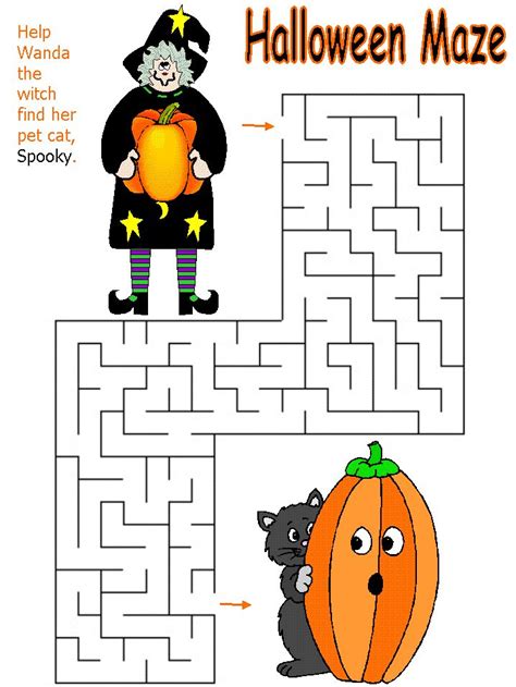 witch maze halloween halloween worksheets halloween activities