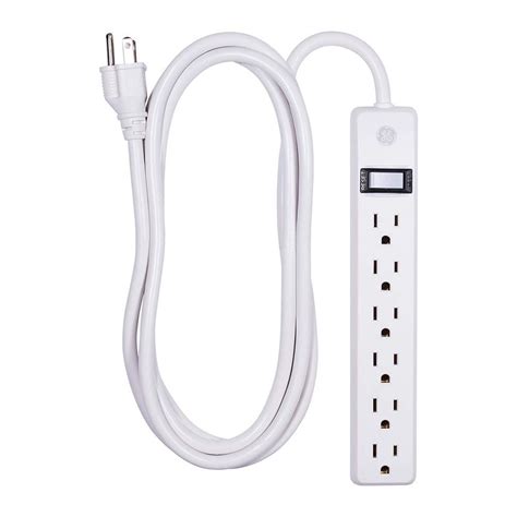 ge  outlet power strip   ft extension cord white   home depot