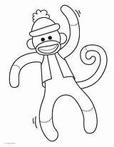 Monkey Coloring Pages Sock sketch template