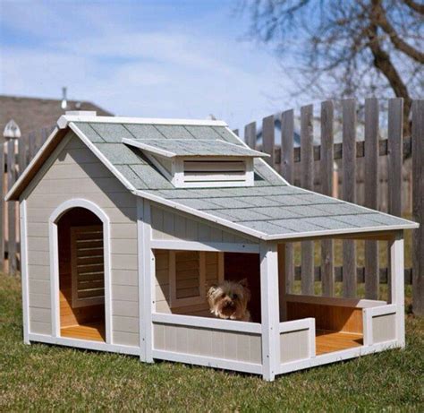 pin  joanne  kroeker  cool stuff wood dog house cool dog houses dog house  porch