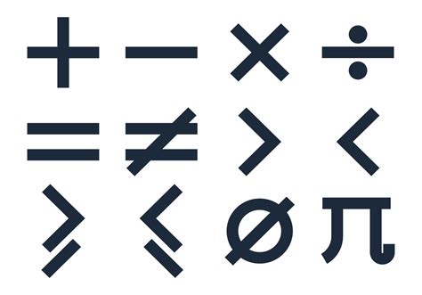 basic math symbols vectors  vector art  vecteezy