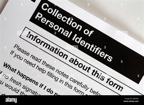 collection  personal identifiers stock photo alamy