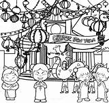 Chinese Coloring Pages Lantern Lanterns Year Color Getcolorings Colo Printable sketch template