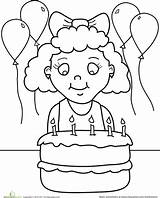 Birthday Coloring Girl Happy Pages Old Year Girls Printable Printables Worksheet Education sketch template