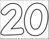 Clipart 20 Number Twenty Clip Outline Cliparts Library Clipground sketch template