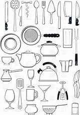 Utensils Cooking Utensil Silhouettes Küchenutensilien Rfclipart Tableware sketch template