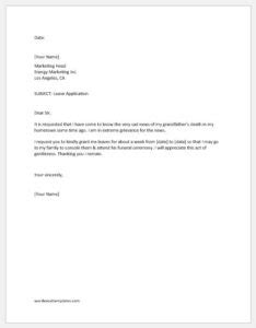 leave application letters   situations word excel templates