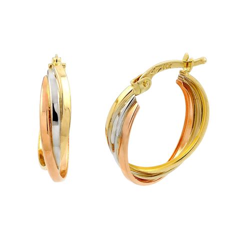 amazoncom  gold tri color triple hoop earrings tricolor earrings