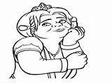 Pages Fiona Coloring Princess Getcolorings Shrek Cartoon sketch template