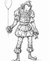 Horror Drawing Pennywise Coloring Pages Scary Halloween Clown Desenhos Desenho Comic Clowns Para Adult Sketches Drawings Penny Assustadores Movie Hotmart sketch template