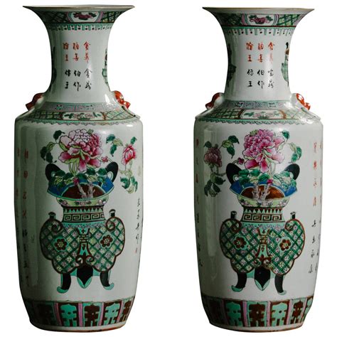 pair   century polychrome vases  sale  stdibs