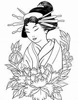 Coloring Geisha Pages Kimono Japanese Gueisha Paint Getcolorings Getdrawings Printable Ge Colorings sketch template