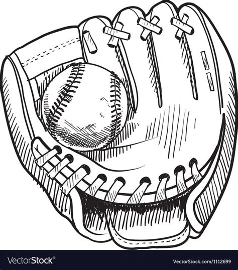 doodle baseball glove royalty  vector image guantes de beisbol