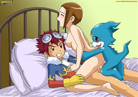 kari getting fucked by davis and veemon [digimon] the rule 34