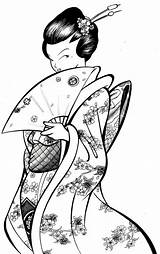 Geisha Geishas sketch template