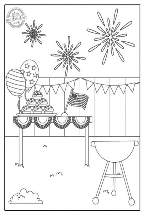 printable patriotic   july coloring pages  kids kids