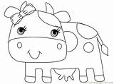Cow Coloring Printable Funny Pages Color Animals sketch template