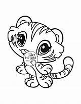 Coloring Pages Baby Tiger Kids Animal Cute Wuppsy Unicorn Printables Giraffe Puppy Colouring Animals Sheets sketch template