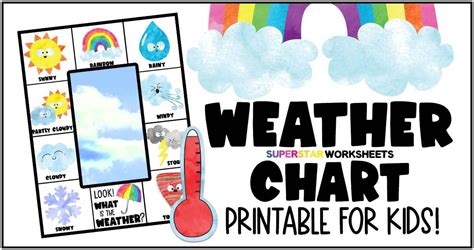 printable weather chart  kids great   preschool