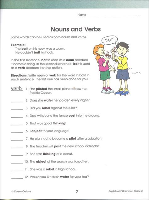 Free Printable 6th Grade English Worksheets Learning How To Read