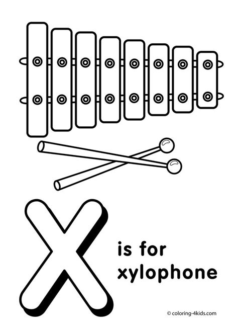 xylphone coloring page   letter   black  white