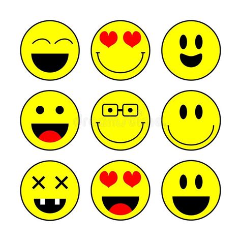 set of smiley icons different emotions stock vector illustration of confused black 34998820