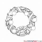 Garland Christmas Colouring Coloring Sheet Title sketch template