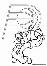 Coloring Pages Pacers Indiana Mario Nba Super Basketball Print Browser Window sketch template