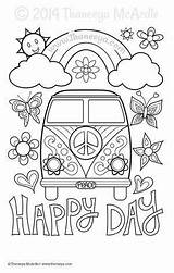 Coloring Pages Color Happy Thaneeya Mcardle Adult Colouring Book Kids Fun Cute Vw Printable Sheets Mandala Hippie Books Beatles Dibujos sketch template