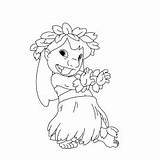 Hawaiian Coloring Lilo Pages Toddler Top sketch template