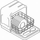 Dishwasher Drawing Machine Washing Coloring Dishes Sketch Freezer Getdrawings Sketchite sketch template